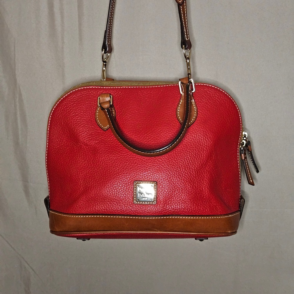 Dooney & Bourke Satchel Dome Crossbody Red Leather Bag